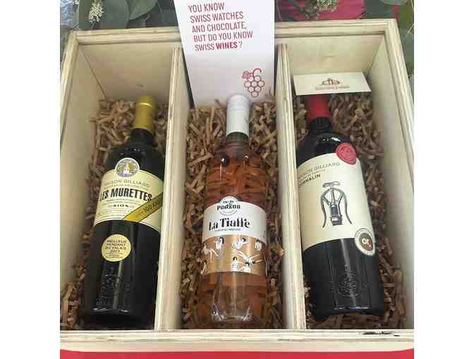 Swiss Wine Box - Rare Alpine Treasures in Three (3) Bottle Handcrafted Box - Photo 1