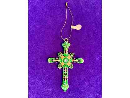 Enamel Jeweled Cross Ornament from a Third World Country