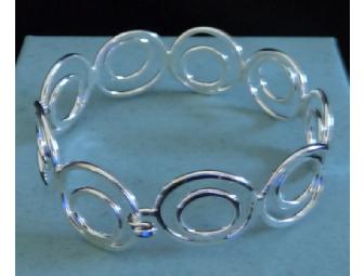 Sterling Silver Double Circle Bracelet by Deborah Way