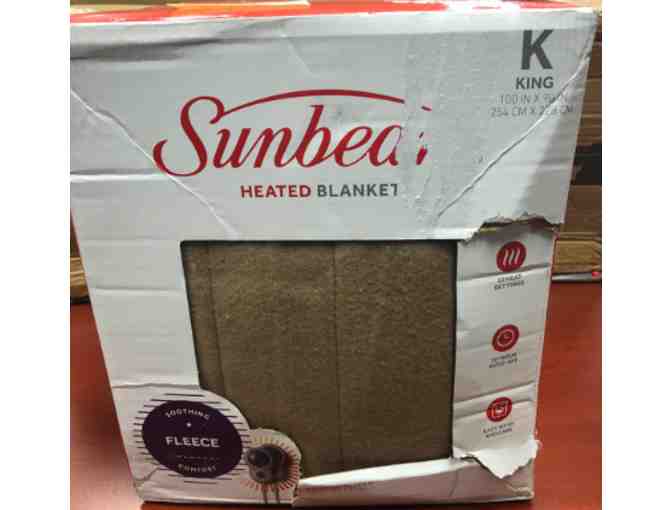 Sunbeam Heated Electric Fleece Throw Blanket - King