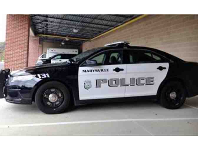 Ride to School in a Police Cruiser with Marysville Police Chief