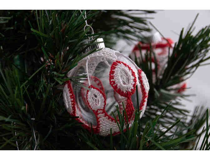 Christmas Tree Ornaments with Hedebo Embroidery by Roger Buhr