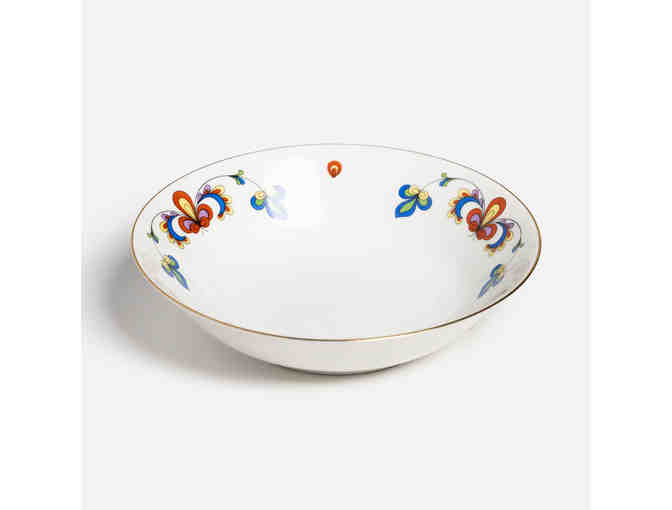 78-Piece Set of Vintage Porsgrund Farmer's Rose Porcelain China