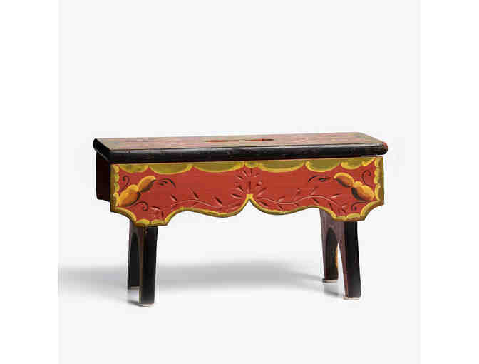 Stool with Telemark Rosemaling by Jean Giese