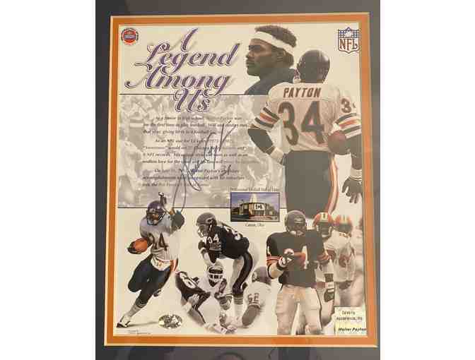 AUTHENTICATED WALTER PAYTON AUTOGRAPHED SHADOW BOX