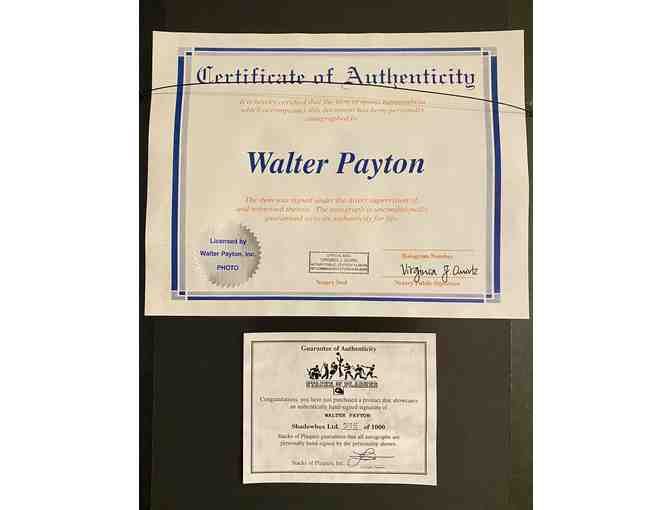 AUTHENTICATED WALTER PAYTON AUTOGRAPHED SHADOW BOX