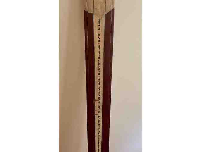 Vintage Holiday Painted Wooden Ski