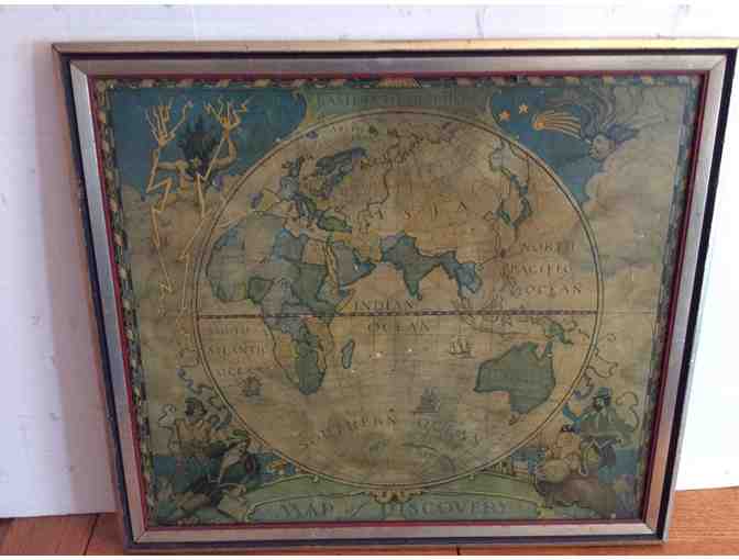 1927 Eastern and Western Hemisphere Maps by N.G. Wyeth