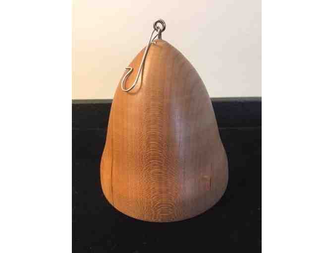 Handcarved wooden bell by Peter Asselyn, woodturner