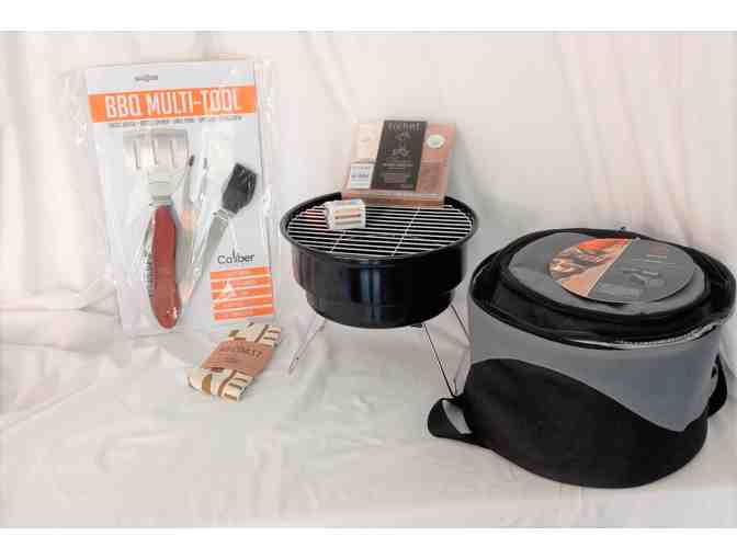 Table top grill with Smores Kit and accessories