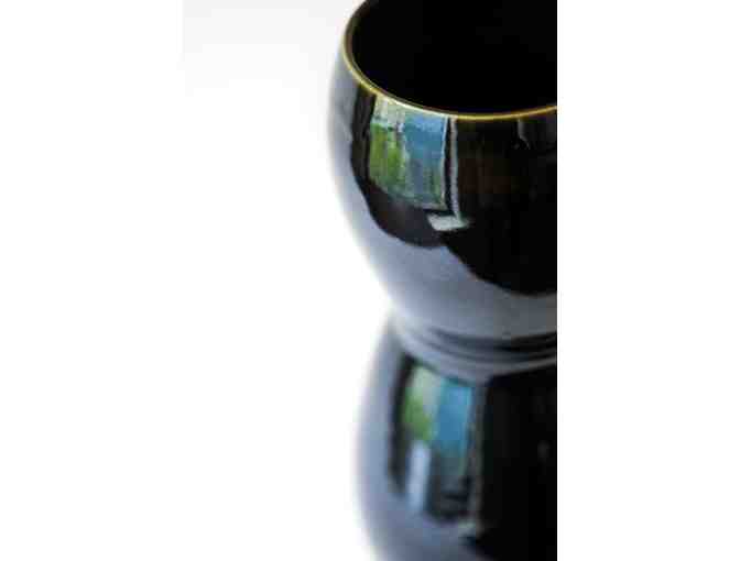 Dark ceramic vase by Earthloam Studio