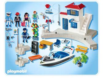 PLAYMOBIL Harbor Police Station with Speedboat
