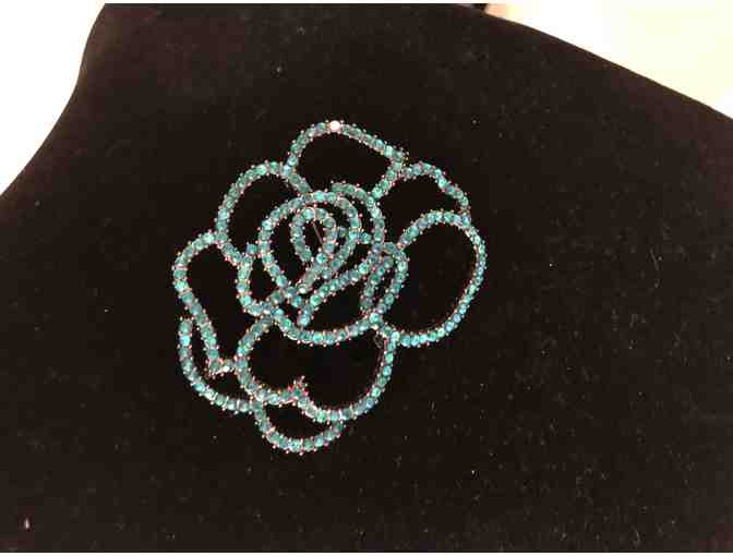 Turquoise Glitter Brooch