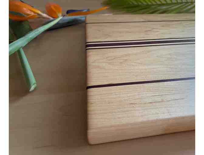 Maple Cutting Board 1 with Koa and Purple Heart Stringers by Keith Arakaki, Kauai