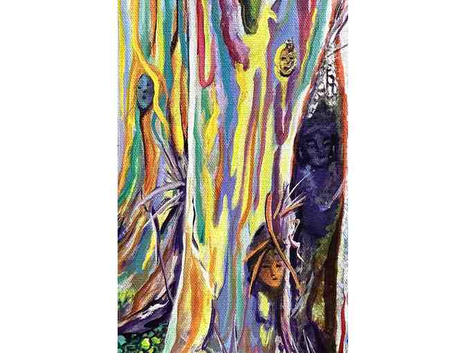 'Rainbow Eucalyptus Tree Guardians' Original Acrylic by Marionette Tabonair