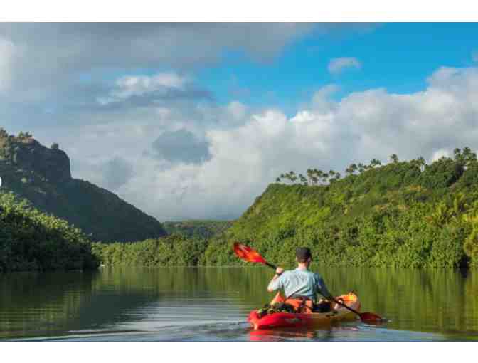 Kayak Wailua Rental of 2 Double Kayaks seats 4 on Wailua River