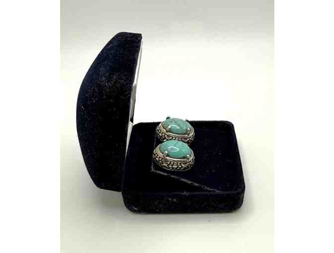 Genuine Turquoise/Sterling Silver Earrings