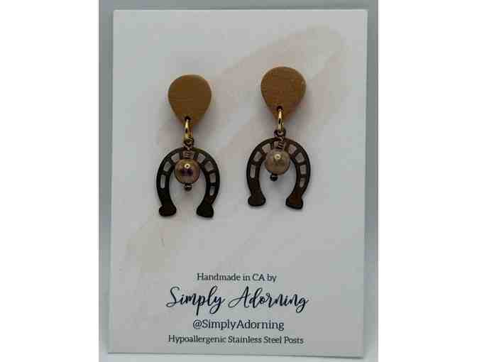 Handmade Wooden Box with Earrings and Bracelet