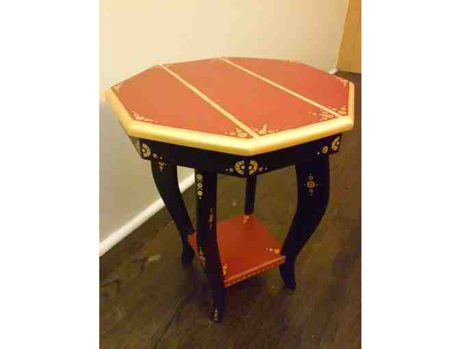 Small Octagonal Handprinted/Designed Table