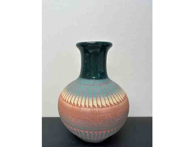 Navajo Inspired Etched Pottery Vase by Cecilia Benally - Photo 1