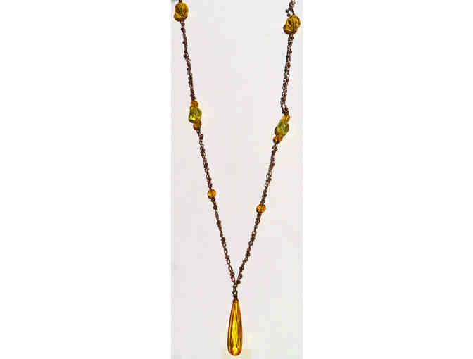 Chain Necklace with Yellow Swarovski Crystals-Lot 140 - Photo 2
