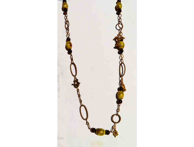 Chain Necklace with Yellow and Black Onyx Stones-Lot 145 - Photo 2