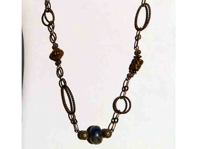 Chain Necklace with Blue Sodalite Beads-Lot 136 - Photo 1