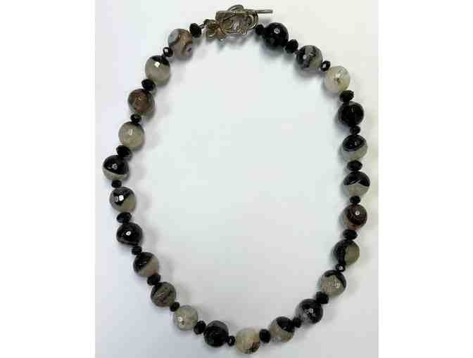Choker with Black, White, and Brown Glass Beads-Lot 68 - Photo 2