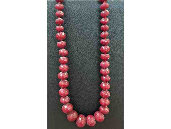 Choker with Ruby Quartz Beads-Lot 60