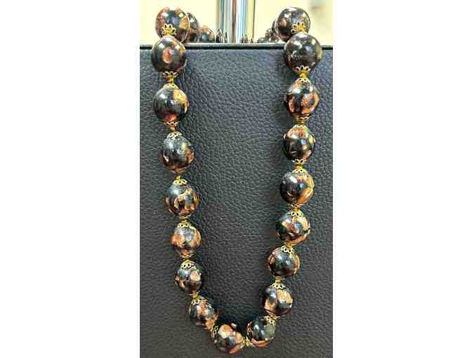 Choker with Umber Glass Beads-Lot 71