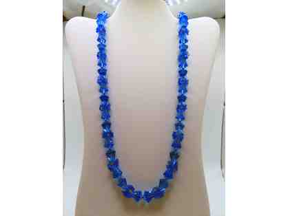 Long Necklace with Blue Crystals-Lot 118