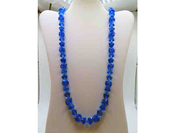 Long Necklace with Blue Crystals-Lot 118 - Photo 1