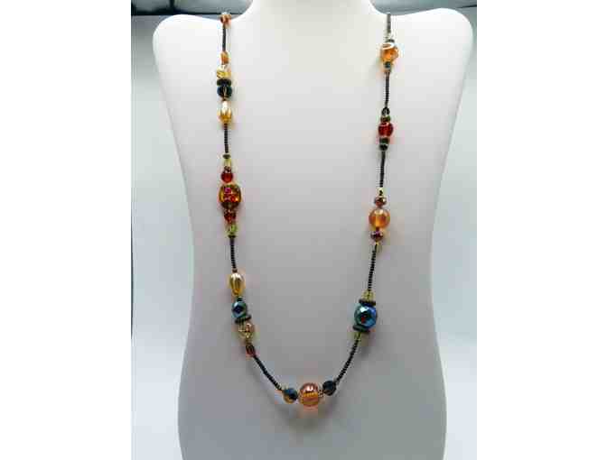Long Necklace with Warm Toned Beads- Lot 133 - Photo 1