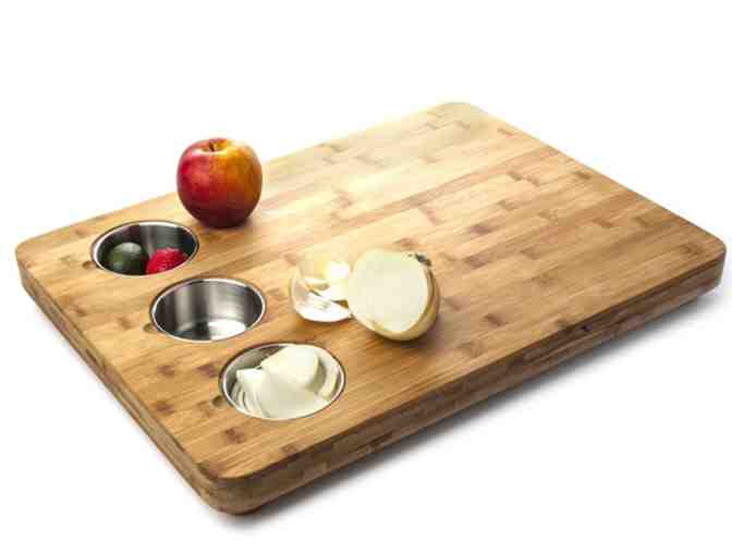 Core Bamboo Pro Chef Butcher Block with Prep Bowls