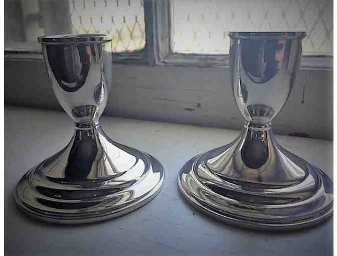 Sterling Silver Weighted pair of Premiere Candle Sticks