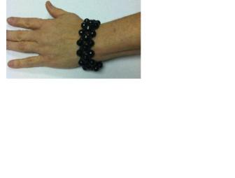 Onyx and Leather Bracelet