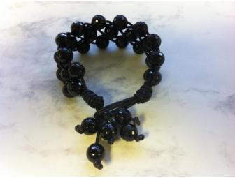 Onyx and Leather Bracelet