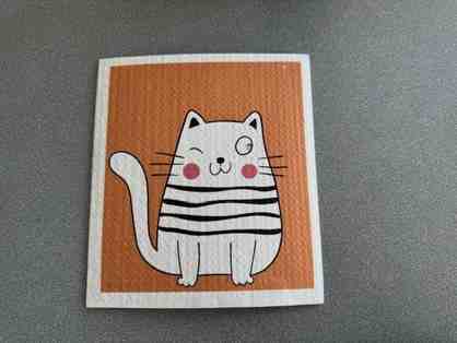 Swedish Dishcloth - Striped Winking Cat