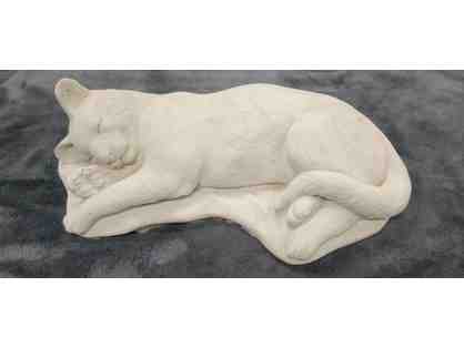 Napping Cat Concrete Sculpture