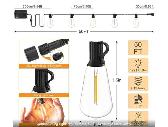 Outdoor String Lights with Remote