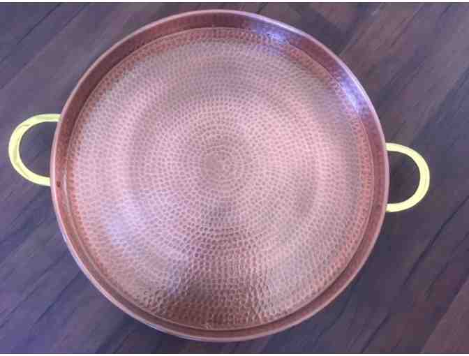 Hand hammered copper tray