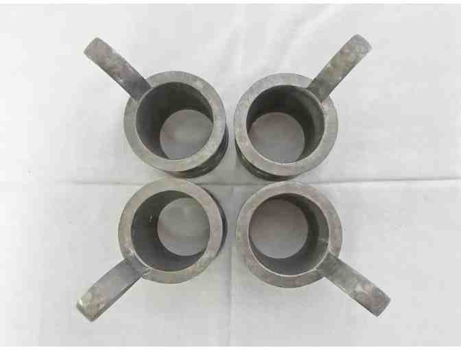 Four Vintage Pewter Cup Holders