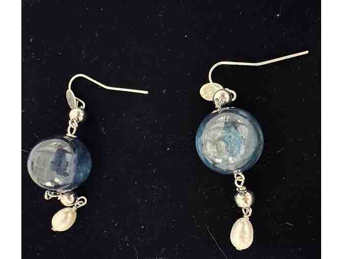 Ralph Lauren blue stone hook pierced earrings