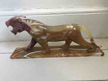 Vintage Agate Panther Sculpture