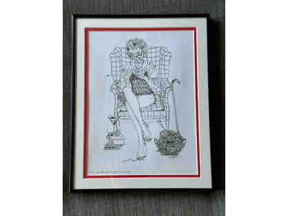 Print Drawing by Gloria Aluise, framed