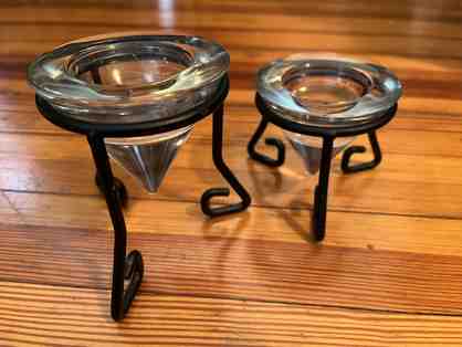 Two Glass Votive Candle Holders