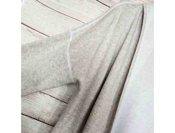 KINROSS Beige Brown Soft Cotton Cashmere Open Cardigan Hoodie, SZ M