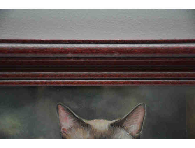 Siamese Gentleman Cat Print Canvas Framed ++