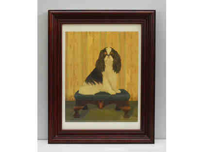 Framed Art Print: King Charles Spaniel by Carole Lew