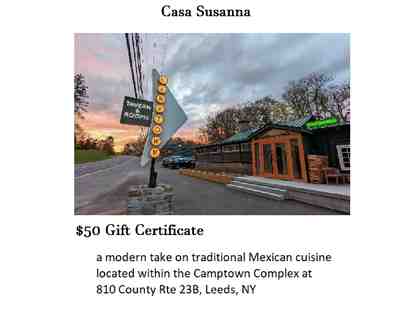 Casa Susanna Restaurant in Leeds, NY $50 Gift Card